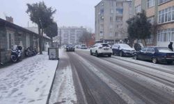 Kırklareli'nde kar yağışı etkisini arttırdı