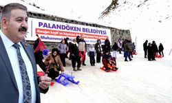 Palandöken Belediyesi'nden renk katan kızak keyfi