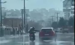 Trafiği tehlikeye düşüren motosiklet sürücüsüne ceza