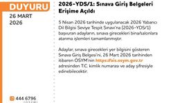 2026-YDS/1: sınava giriş belgeleri erişime açıldı