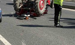 Bolu'da traktör devrildi: 1 yaralı