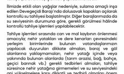 Devegeçidi Barajı'nda su tahliyesine başlandı