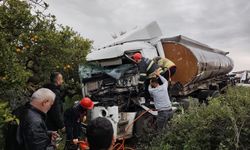 Erzin'de tanker narenciye bahçesine uçtu