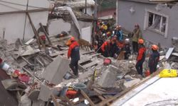 Fatih'te çöken binada enkaz altında kalanları kurtarma çalışmasına köpeklerde katıldı