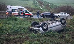 Kontrolden çıkan otomobil ters döndü: 1 yaralı