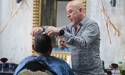 Konya'da berberlerde gün boyu bayram yoğunluğu