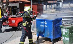 Menteşe'de çöp konteyneri yangını