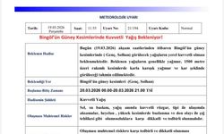 Meteorolojiden Bingöl için kuvvetli yağış uyarısı
