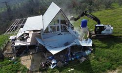 Tarım arazilerindeki tiny house'lar bir bir yıkıldı