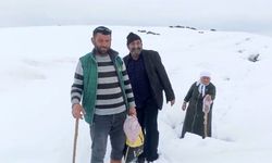 Ağrı'da Nisan karı köy yollarını kapattı