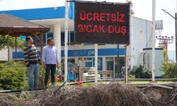 Akaryakıt istasyonundan ücretsiz sıcak duş