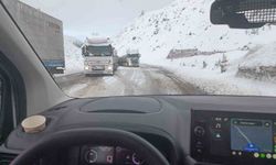 Bingöl-Erzurum kara yolunda kar etkisi: Uzun araç kuyrukları oluştu