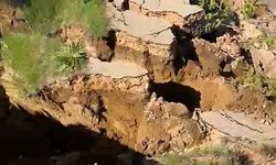 Bursa'da meydana gelen heyelan yolu parçalara ayırdı