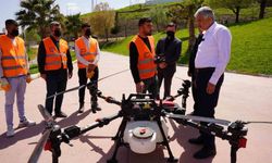 Kahta Belediyesi'nden dron destekli ilaçlama