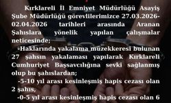 Kırklareli'nde aranan 8 kişi yakalandı