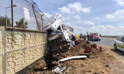 Mardin'de kontrolden çıkan yakıt tankerinin sürücüsü yaralandı