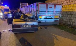 Mardin'de park halindeki tıra çarpan otomobilde 5 kişi yaralandı