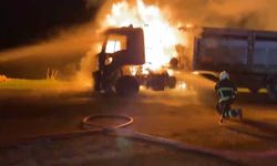 Mardin'de tırda yangın