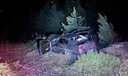 Otomobil kara yoluna çıkan ata çarptı: 3 yaralı