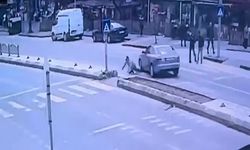 Otomobilin yayaya çarptığı kaza kamerada