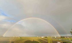 Siirt'te yağmur sonrası oluşan gökkuşağı mest etti