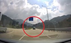 Ters yönden gelen araç faciayı böyle teğet geçti