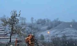 Tokat'ta bahar mevsiminde kar sürprizi