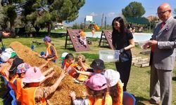 Yenipazar'da mantar atölyesine katılan miniklerden üretime ilk adım