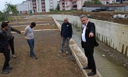 Başkan Koloğlu dere ıslah çalışmaları yerinde incelendi