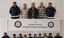 Bayburt'ta 8 düzensiz göçmen yakalandı
