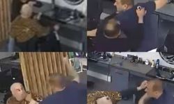 Berberde tıraş olan şahsa satırla saldırmıştı, o anların görüntüsü ortaya çıktı