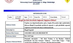 Bingöl için sağanak yağış uyarısı
