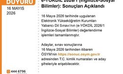e-YÖKDİL 2026/1 sonuçları açıklandı