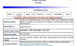 Meteorolojiden Bingöl için kuvvetli yağış uyarısı