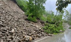 Ordu'da heyelan nedeniyle kısmen kapanan yol ulaşıma açıldı