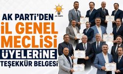 AK Parti'den İl Genel Meclisi Üyelerine Teşekkür Belgesi