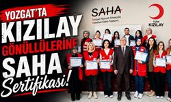 Yozgat'ta Kızılay Gönüllülerine SAHA Sertifikası