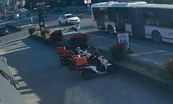 Aniden yola fırlayan bisikletli çocuklar ölümün kıyısından döndü