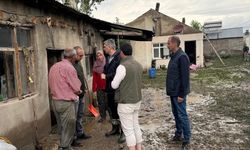 Diyadin'de yağışın ardından tüm kurumlar sahada