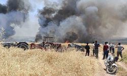 Gaziantep'te 400 dönüm ekili alan alev alev yandı