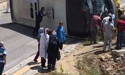 Kontrolden çıkan halk otobüsü devrildi: 1 yaralı