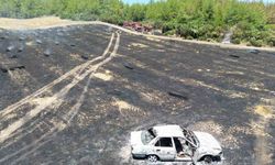 Otomobilde çıkan yangın ormana sıçradı