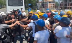 Ücretlerini alamadıklarını iddia eden madenciler, firmanın Tekirdağ'daki ofise yürüdü