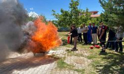 Üzümlü Devlet Hastanesi personeline uygulamalı yangın eğitimi