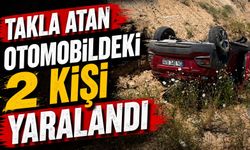 Takla atan otomobildeki 2 kişi yaralandı