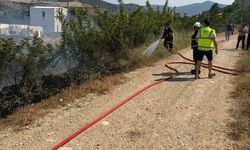 Bilecik'te YHT hattı yakınında çıkan otluk yangını anında söndürüldü
