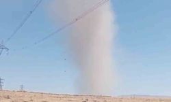 Elazığ'da korkutan hortum kamerada