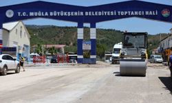 Fethiye toptancı hal bölgesinde yollar yenileniyor