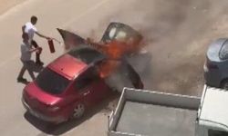 Kahramanmaraş'ta otomobil yangını