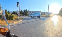 Karabük'te kırmızı ışık ihlalleri kask kamerasında